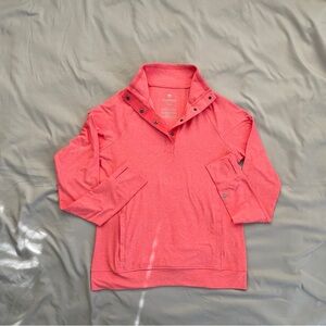 Colosseum Heathered Coral Snap-Front Pullover